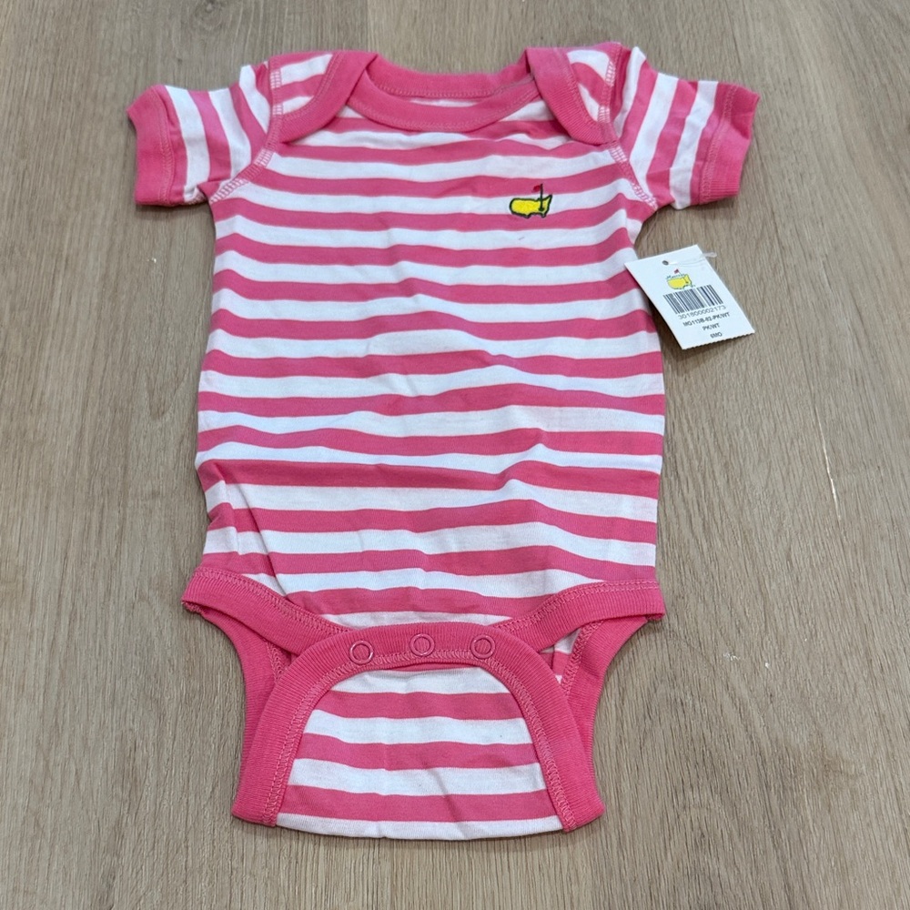 Masters Pink and White Striped Bodysuit